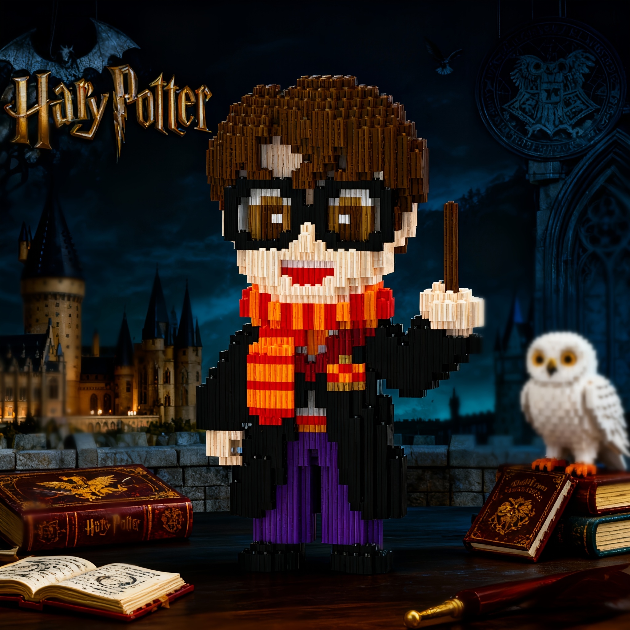 Image of Licensed Harry Potter Building Block Character Figure, Assembly Model For Indoor Halloween Decor. Nice Birthday Gift And Christmas Home Decoration