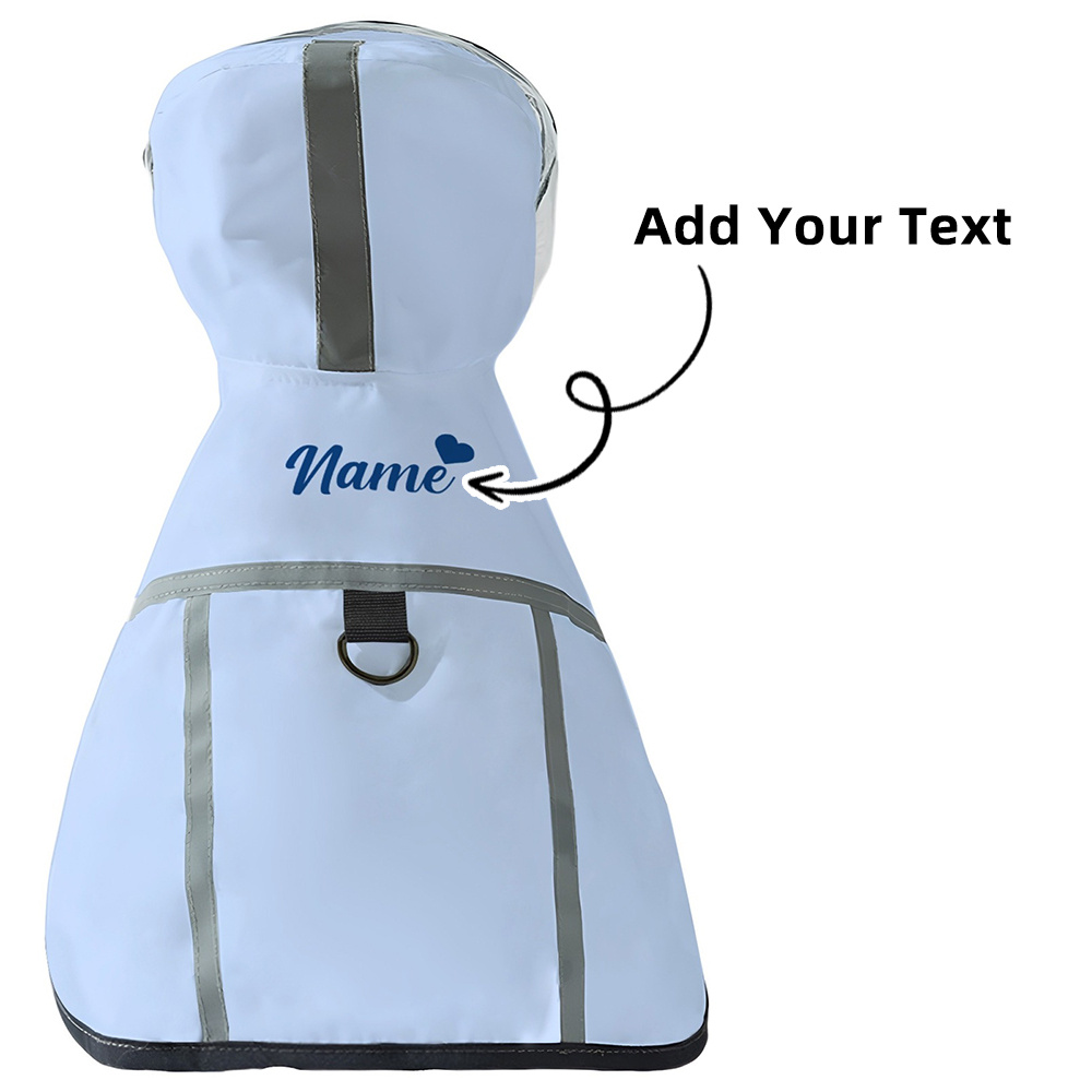Customizable Pet Raincoat with Reflective Stripes