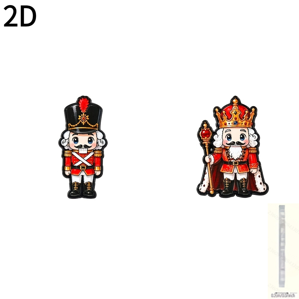 2pcs Nutcracker Enamel Brooch Set, Festive Decorative Pins