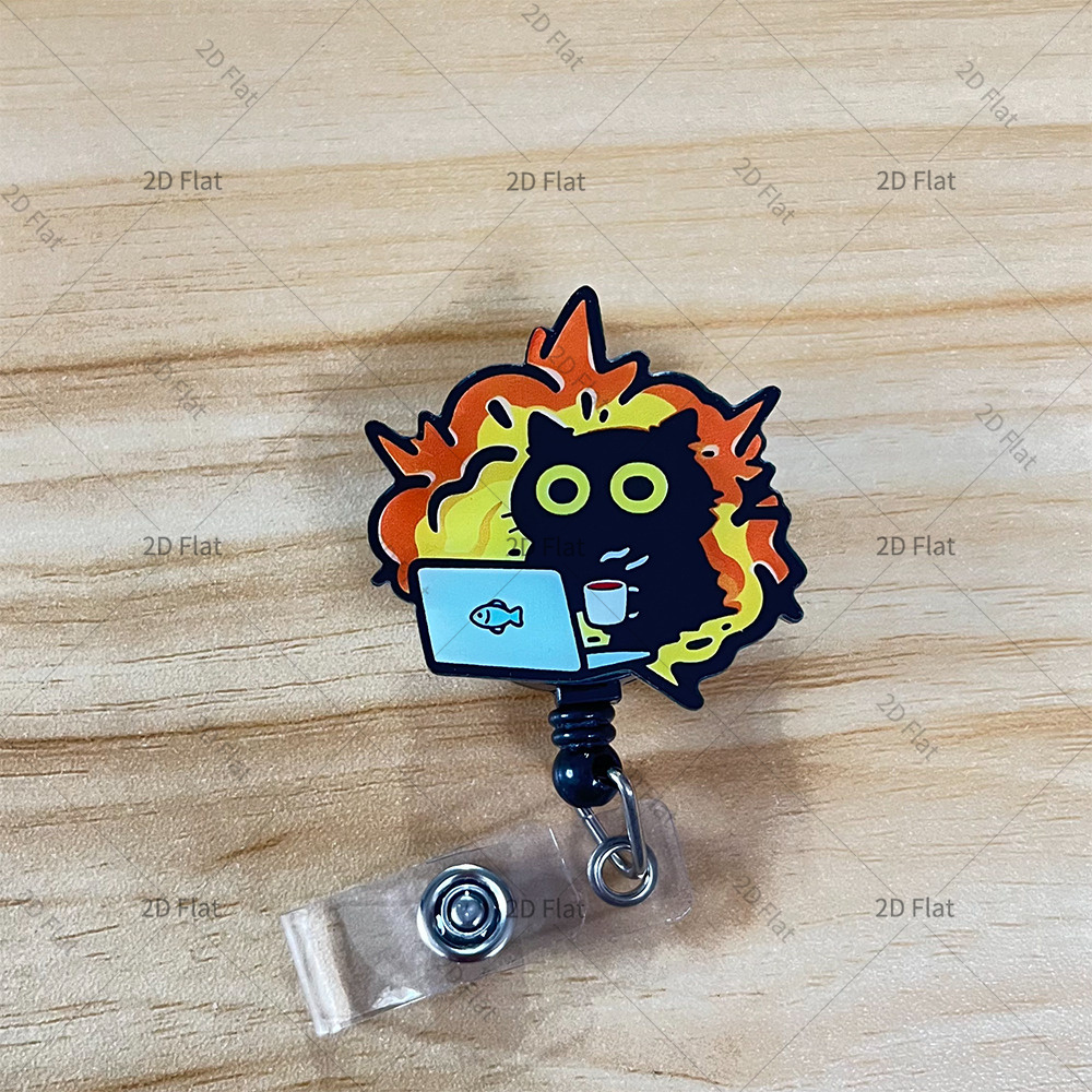 TEMU 2d Retractable Id Card Holder Reel With Cute Design, Nurse Hospital Badge Holder Office Lanyard 1pc