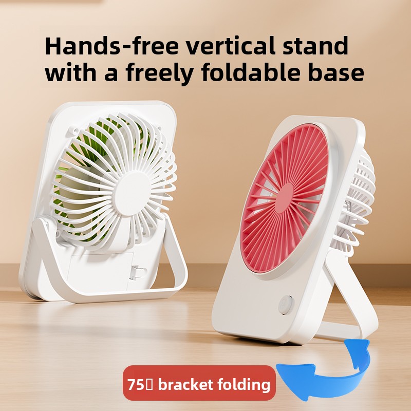 Ventilador de escritorio ligero y delgado de 1 unidad, requiere 2 pilas n.º 5 (pilas no incluidas), con soporte plegable, ajuste de viento de una velocidad, lo suficientemente portátil para caber en un bolso, para viajes de camping al aire libre