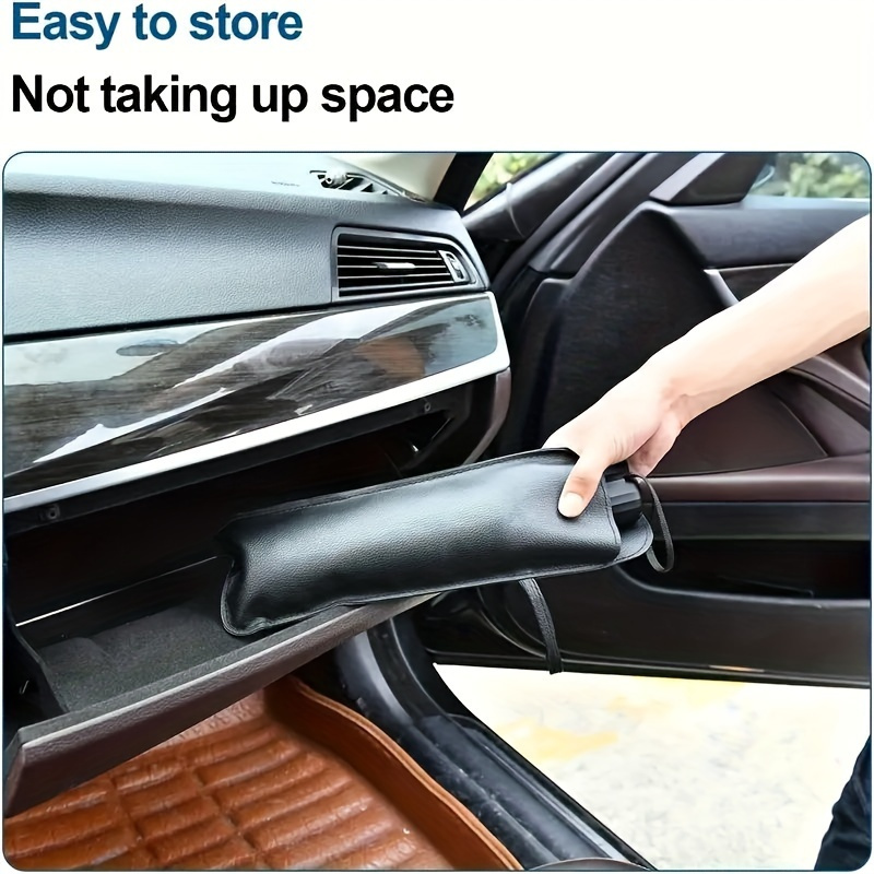 High Quality Titanium Silvery Car Sun Shade-Front Windshield Glass Insulation and UV Protection, Roll-up Design Is Easy to Store-Suitable for All Car Models-Suitable for Summer and Hot Weather-Perfect Gift for Car Owners
