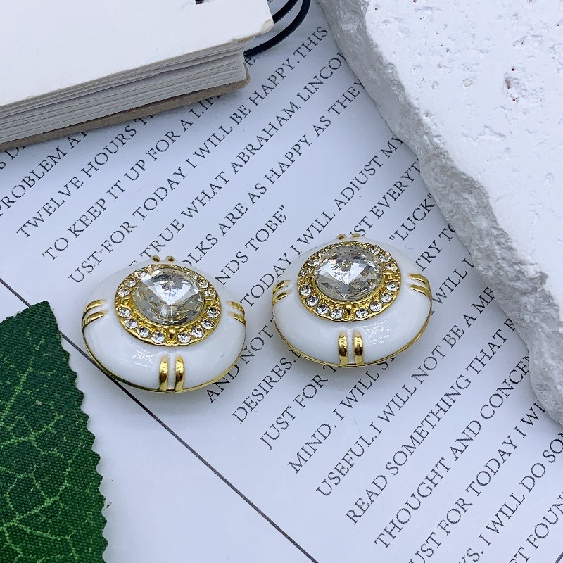 TEMU Confezione da 5 Pezzi di Bottoni Rotondi con Strass - Bottoni Stile Francese Dorati e ad , Adatti per Cucito, Fai da Te, Giacche, Abiti,