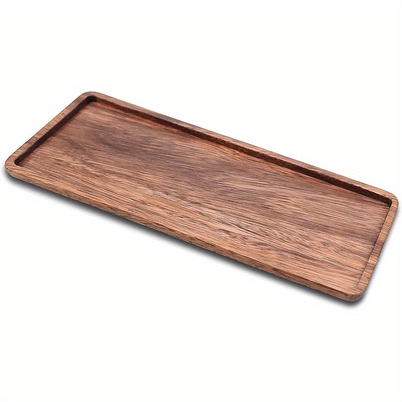 Image of 13.8 Inch Solid Wood Serving Platters And Trays Of Natural Acacia Wood Log Charcuterie Boards, Cheese Board