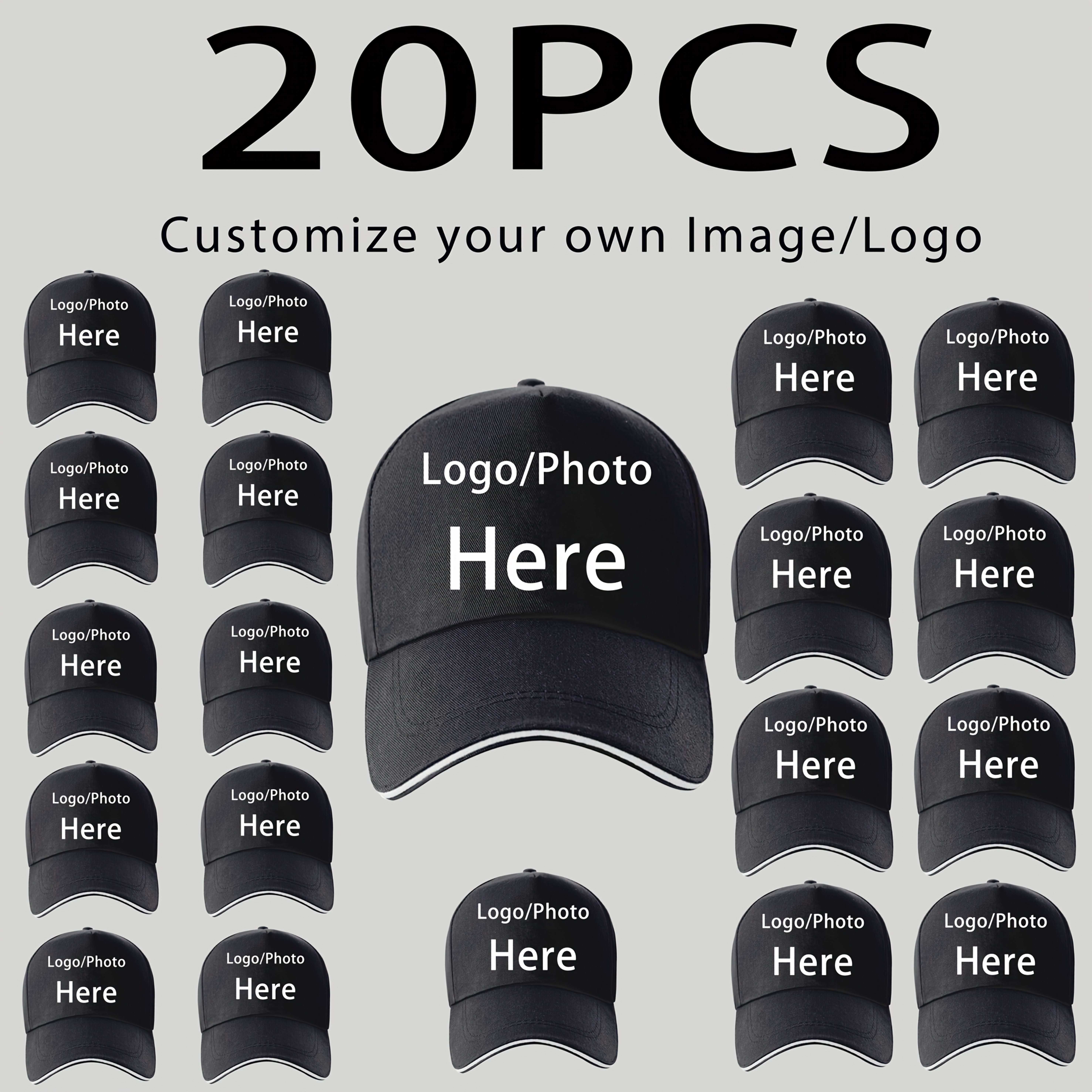 TEMU 20 Pack Blank Baseball Caps For Customization- Personalized Text/logo Dad Hats W/ Adjustable Snapback| Bulk Unisex Sports Team Caps, Breathable