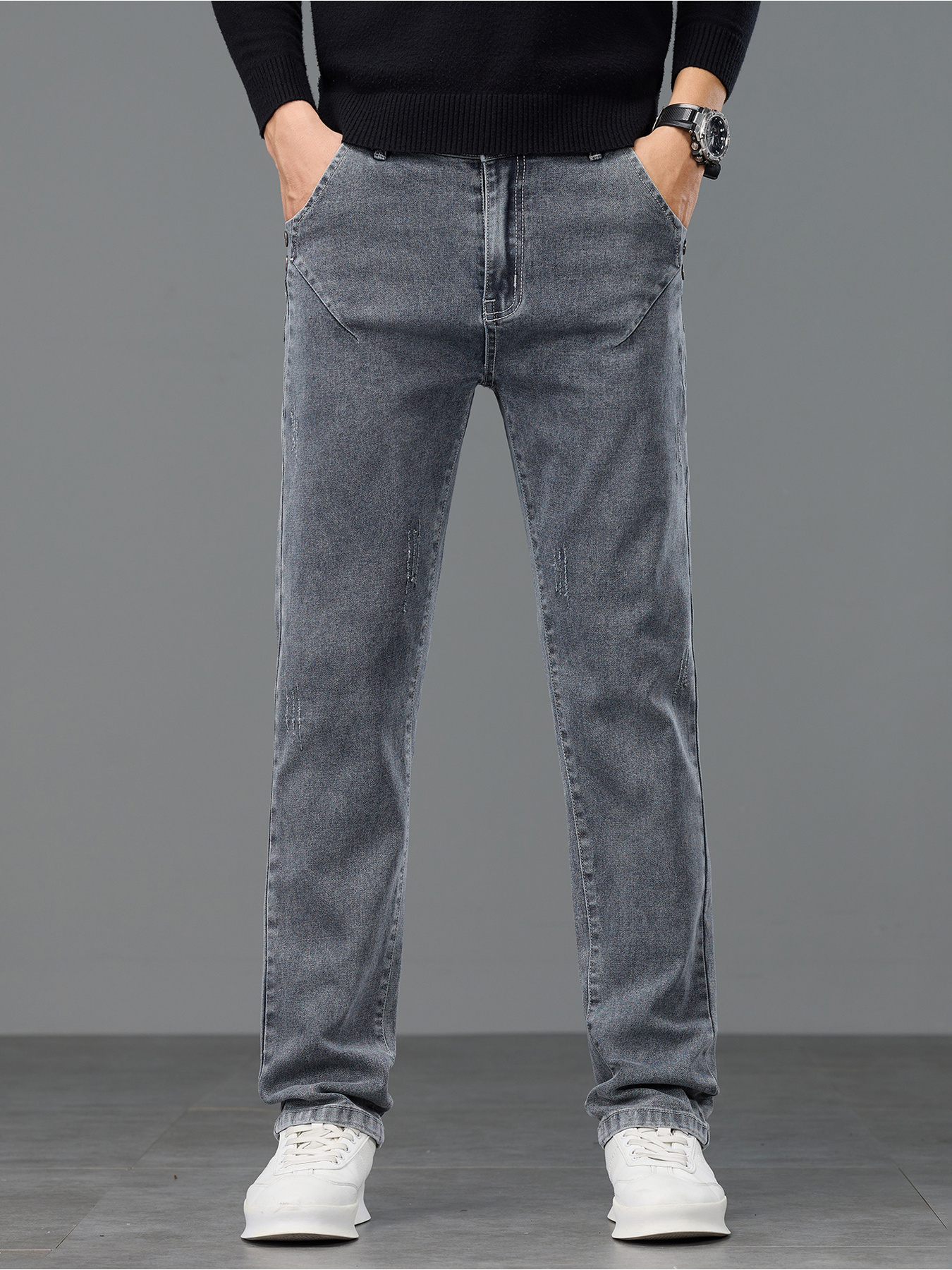 2026 New Style Men's Jeans, Loose Straight-Leg Stretch Pants for Spring, Autumn, and All Seasons, Men's Casual Long Pants for Fall and Winter