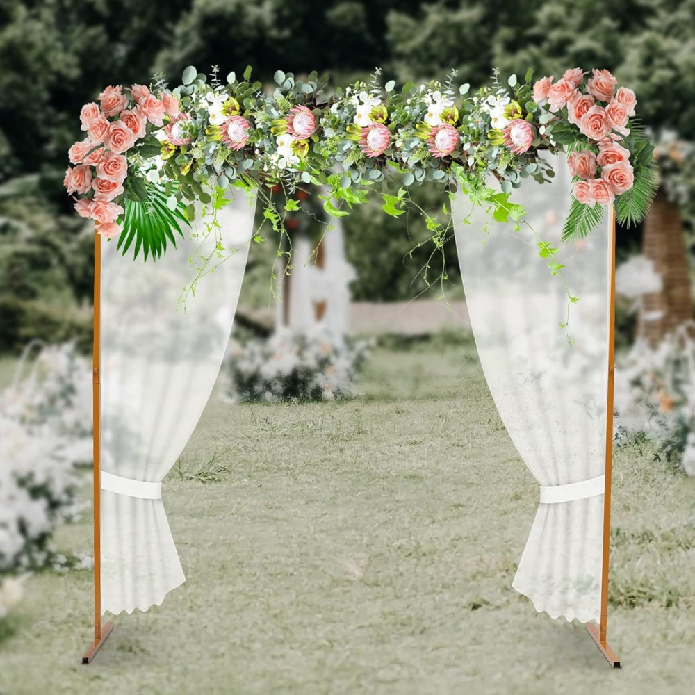 

Elegant Arch Frame Kit For Weddings & Parties - 2x2m, Galvanized Iron With Buttons, Sturdy Metal Support For Decorations