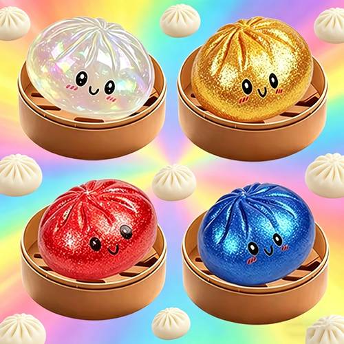 gift for her him multi item party mini mixed glitter dumpling balls toys soft slow rising mothers fathers day birthday gifts bun with steamer stretchy birthday gifts party supplies