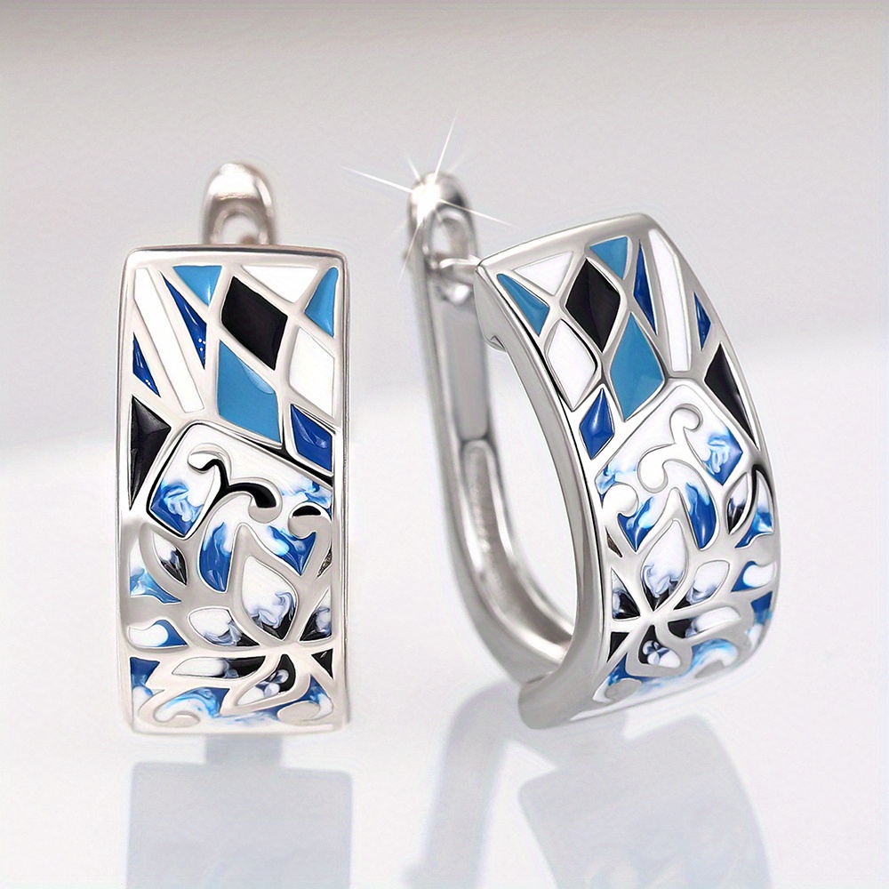 Delicate Elegant Enamel Huggie Earrings For Women Romantic Earrings Accessories