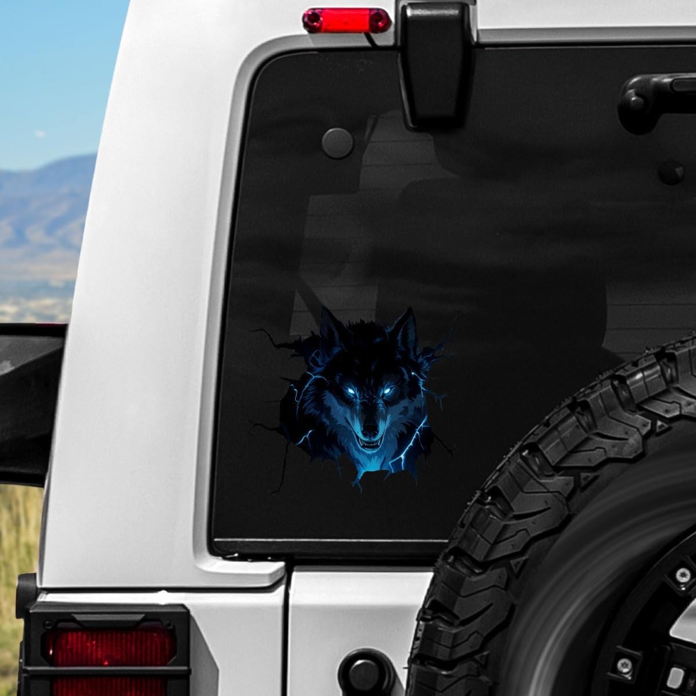 Glowing Wolf Sticker – Animal Vinyl Decal For Cars, Windows, Laptops – Waterproof For Outdoor Use, Gift For Wolf Lovers, Fantasy Fans 6 Inch 2d Flat Sticker Vinyl