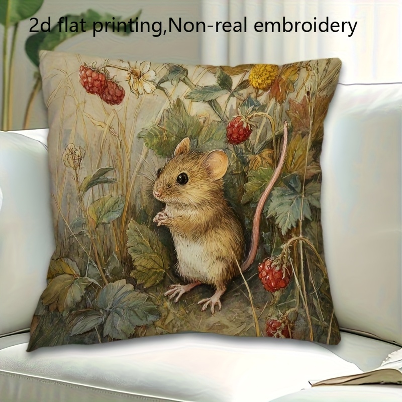 TEMU A Single Pillowcase Featuring A Watercolor Illustration Of A In Habitat, Made From Soft And Smooth Polyester Short Pile Fabric, With A Printed