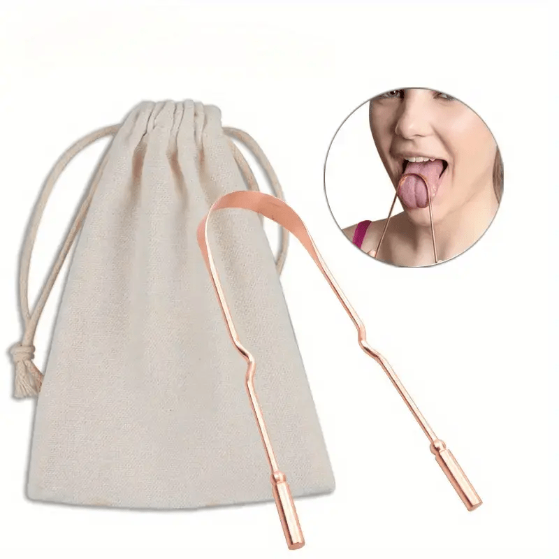 1/2 Set Of Pure Coating Cleaner, Used For Cleaning Tongue Coating, Made Of Pure Copper Material, Lightweight And Durable, Oral Cleaning Tool, Oral Care And Hygiene, And Clean