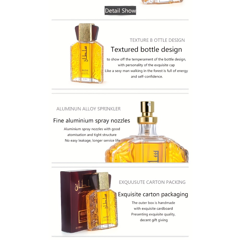 Men's Woody Floral Fragrance, 100ml + 3ml Bottles, Long-Lasting Scent