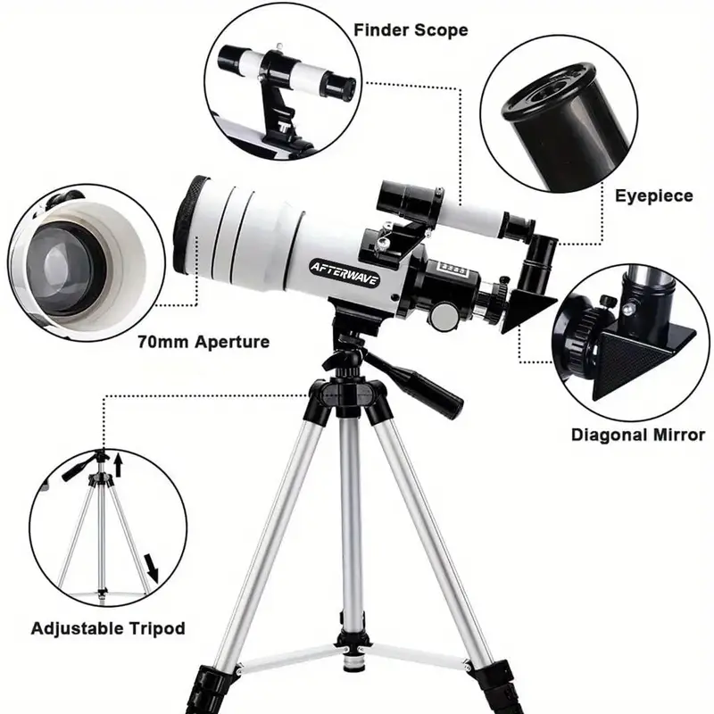 télescope astronomique avec adaptateur smartphone - grossissement 150x, de 300 mm, monture trépied robuste pour observation des et planètes - idéal pour adultes, étudiants, astronautes - télescope portable pour maison, observatoire, camping - dastronomie, exploration du ciel , optiques hd, montage stable, compacité optimale, pour aventuriers air détails 5