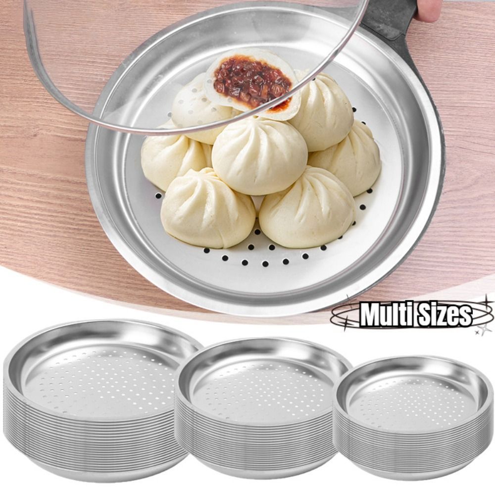 stainless steel steamer insert for wok 28 30 32 34cm   fish dumpling   kitchen cooking gadget thickened steamer basket details 0