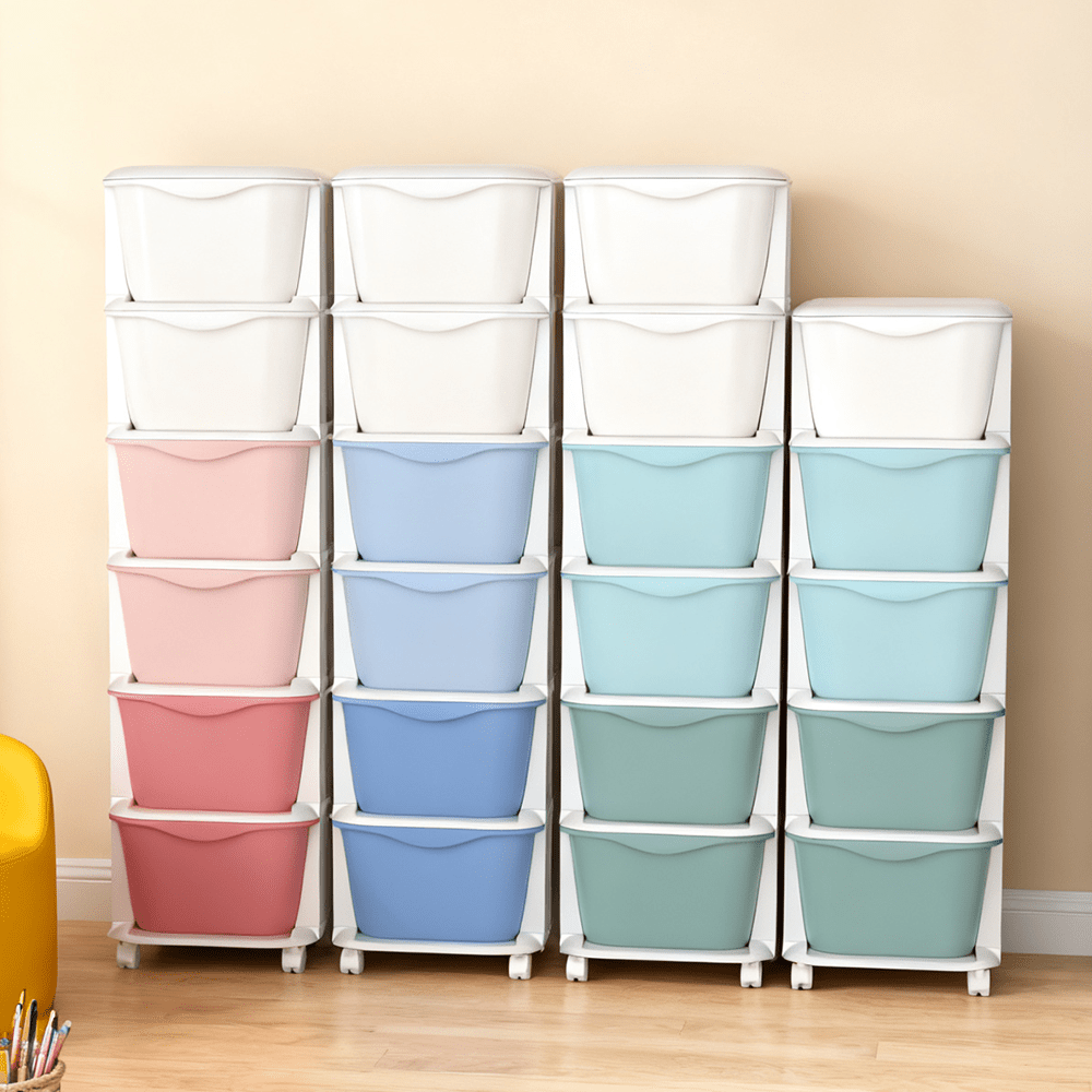 5/6-Layer Drawer Storage Rack with Universal Wheels