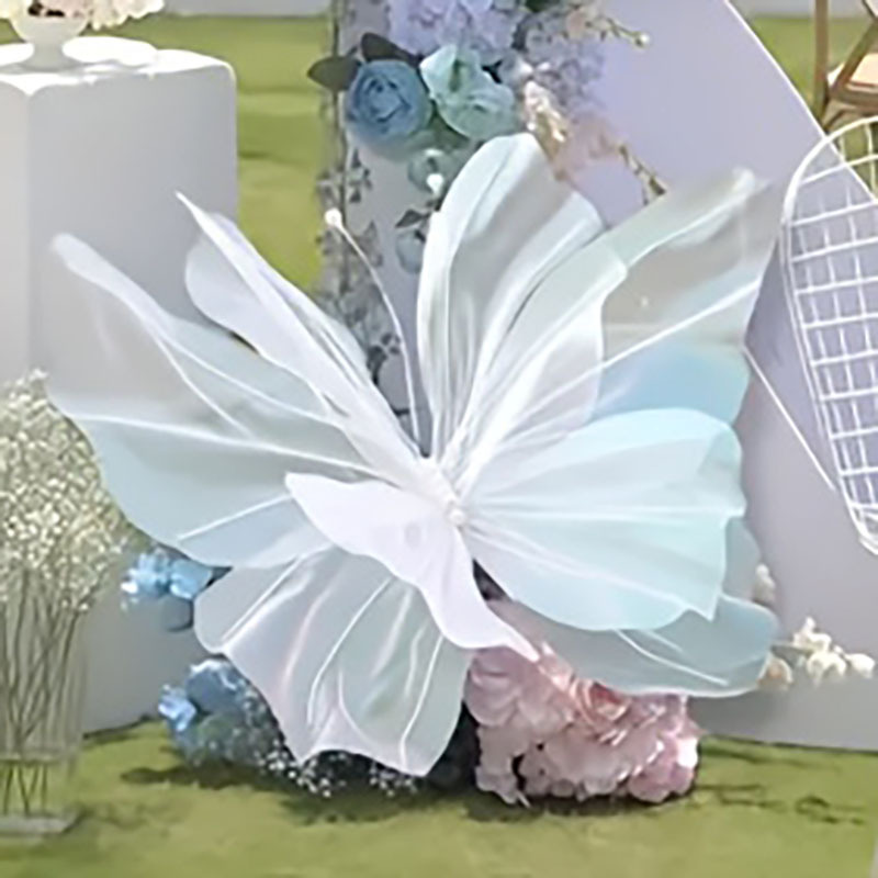 TEMU 1pc Décoration Papillon Artificiel pour Mariages et Événements Extérieurs - Papillons 3D Rouges, Roses et Blancs avec Tiges Vertes, Parfait pour