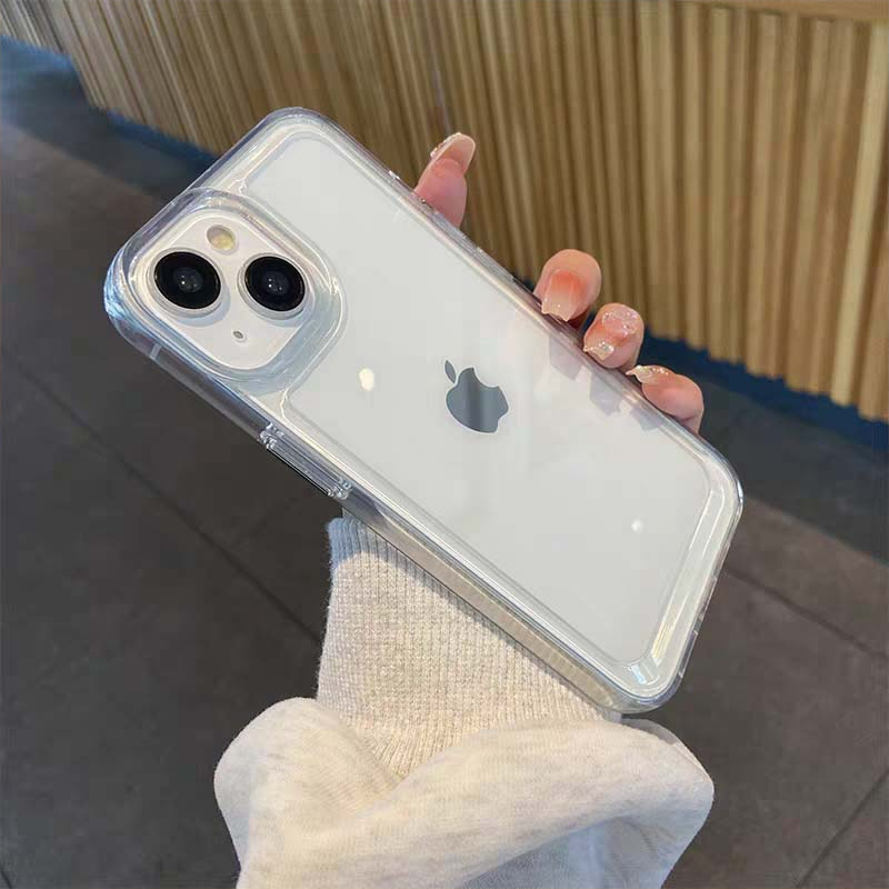 TEMU Phone Case: Phone Case - Luxury Transparent Silicone Phone Case With Large Holes, Stylish And Simple Protective Cover, High-quality For Men And