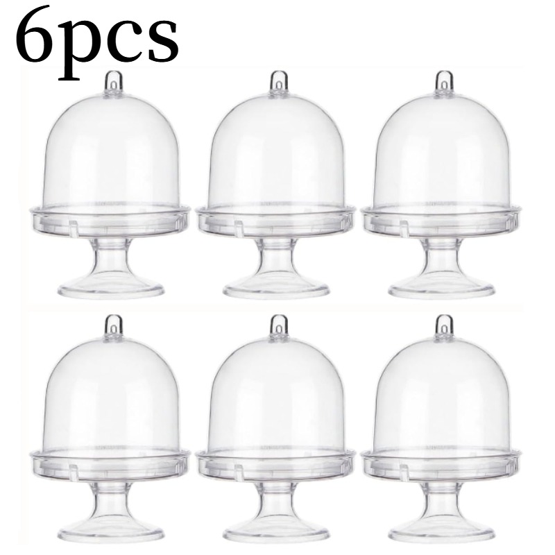 TEMU 6pcs Transparent Dome Christmas Gift Boxes With Base, Christmas Table Centerpiece, Holiday Party Favors, Reusable Christmas Gift Boxes, Suitable