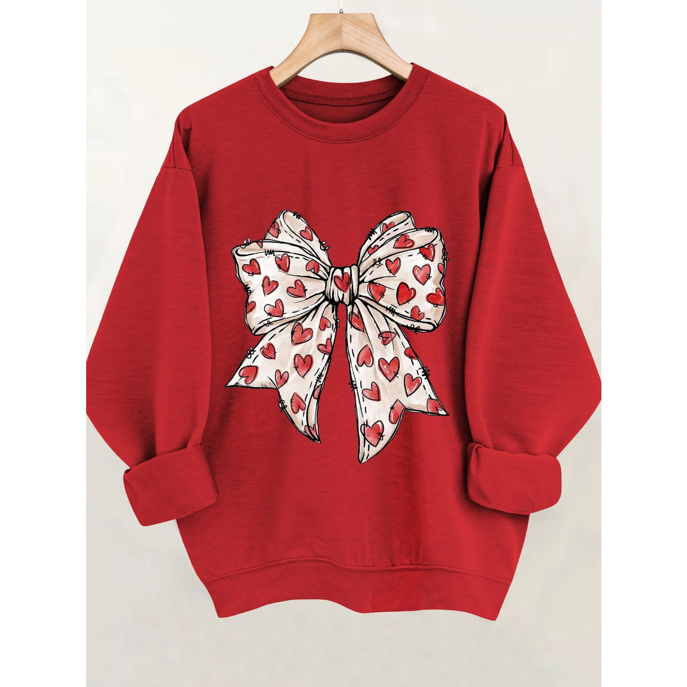

Valentine's Day Printed Red Sweatshirt