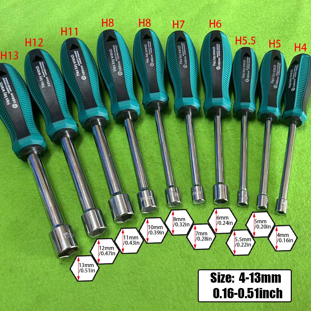 E-shop 10-teiliges professionelles Steckschlüssel-Set, Motorrad-Reparatur-Schlüssel, Computergehäuse-Werkzeuge, Autoreparatur-Werkzeuge,