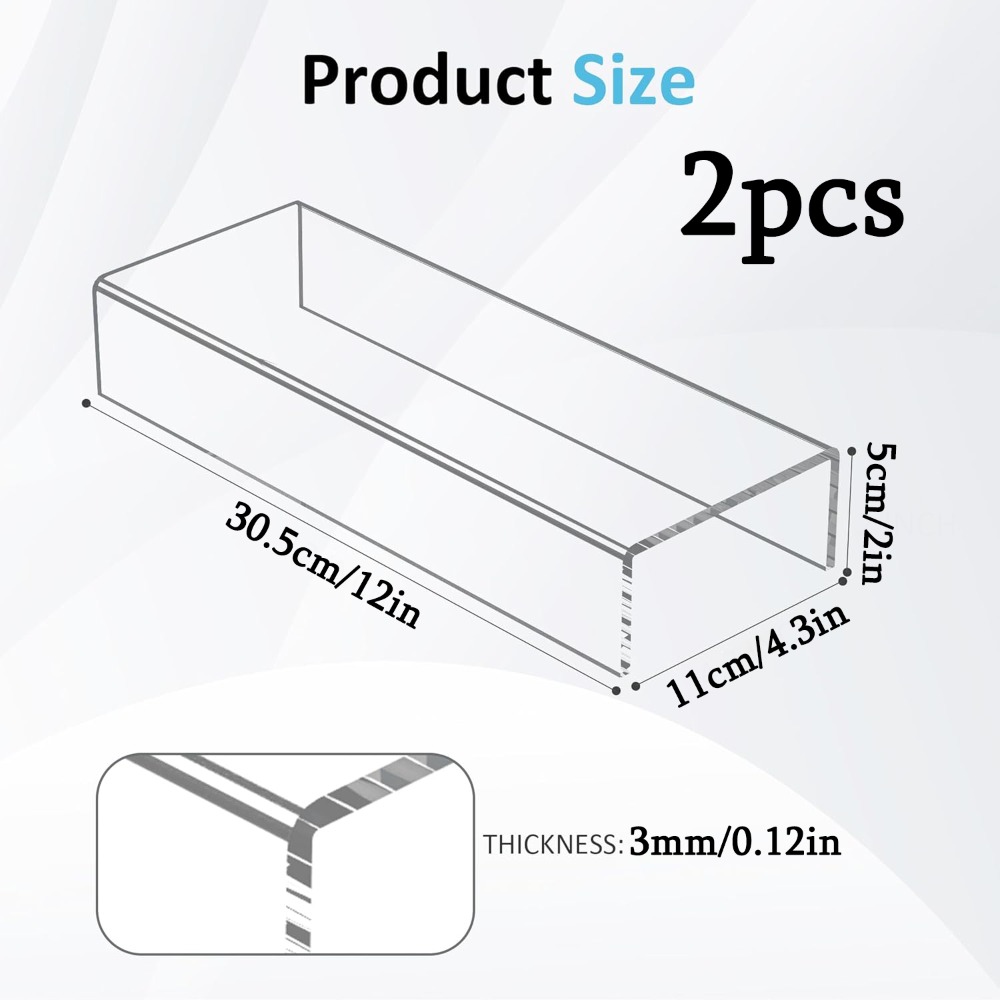 TEMU 2pcs Support Rectangulaire Résistant en Acrylique Transparent, Organisateur d' pour Maison/Cuisine/Bureau