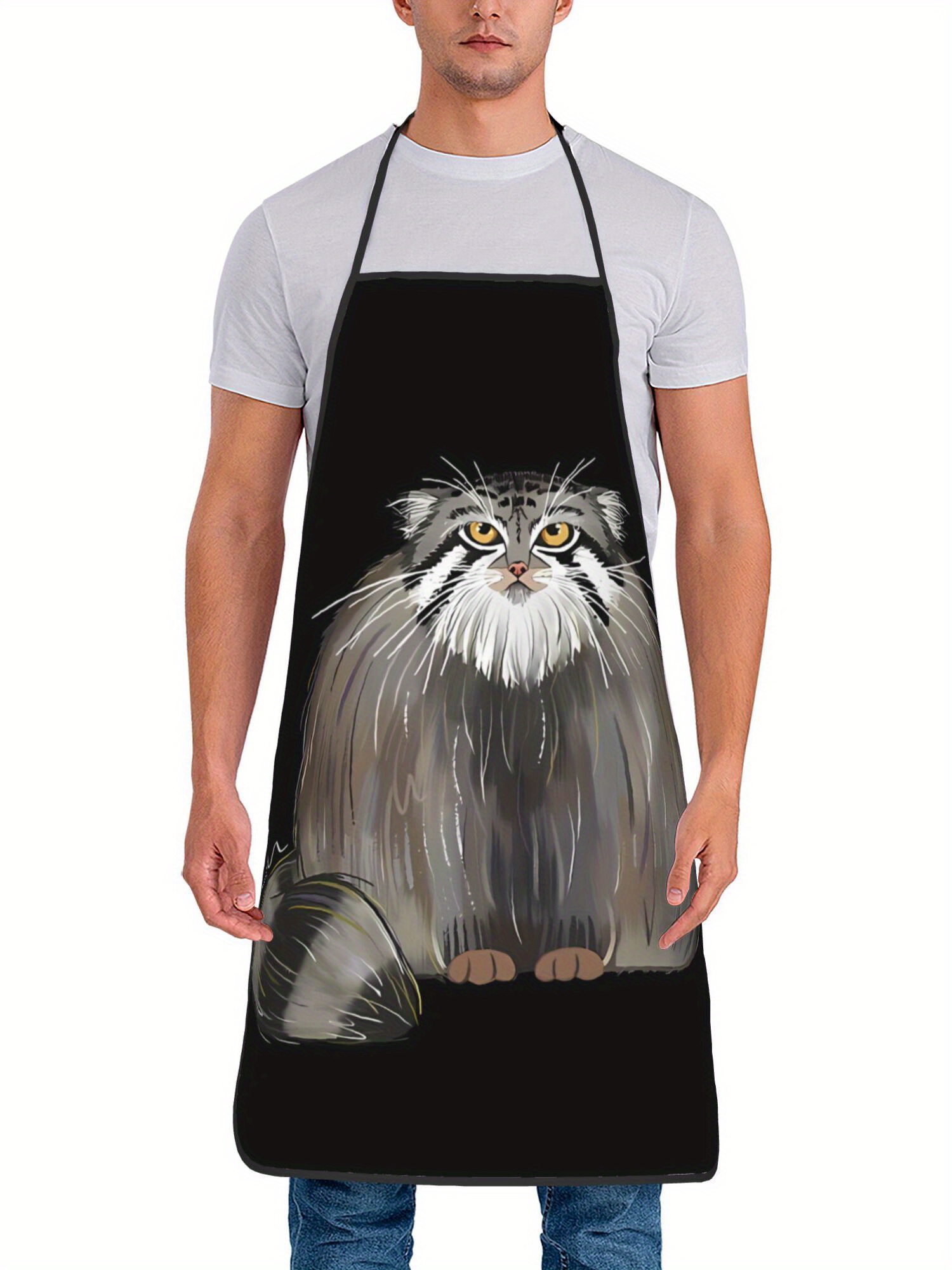 Lustige Katzenschürze - Küchenschürze Mit Katzenmotiv, Aus Polyester, Ca. 72x52 Cm