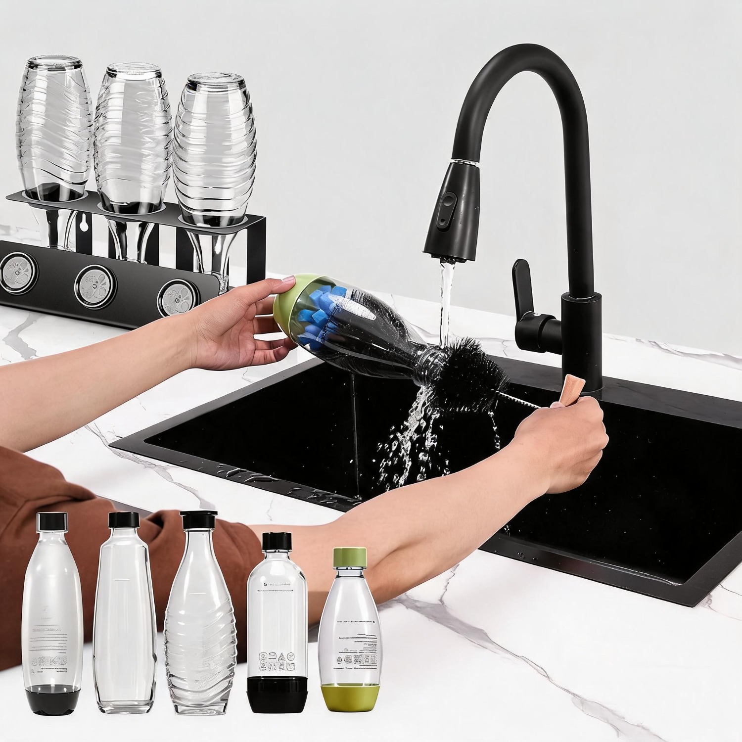 Long Handle Cleaning Brush, 31cm Cup Brush With Hard Bristles Soft Sponge For Teapot Glass Water Bottle, Dishwasher Tool