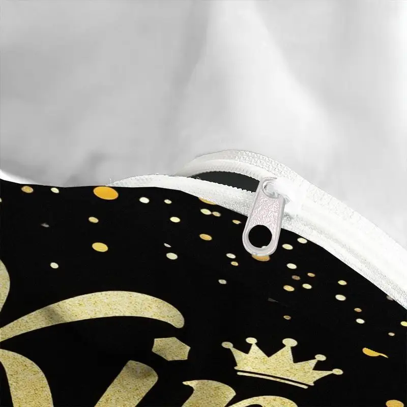 3pcs luxury king queen golden letter print duvet , modern romantic black theme bedroom decor, soft polyester fabric for master 1 duvet +2 pillowcases, queen size bedding set, king size sets, queen bed comforter set, set, durable fabric, bedding, pillowcase set, couples gift, home decor lovers Product details 6