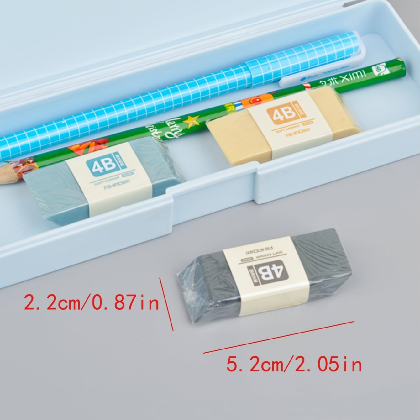 2-Pack Random Color Cube Erasers, 4B Soft Durable