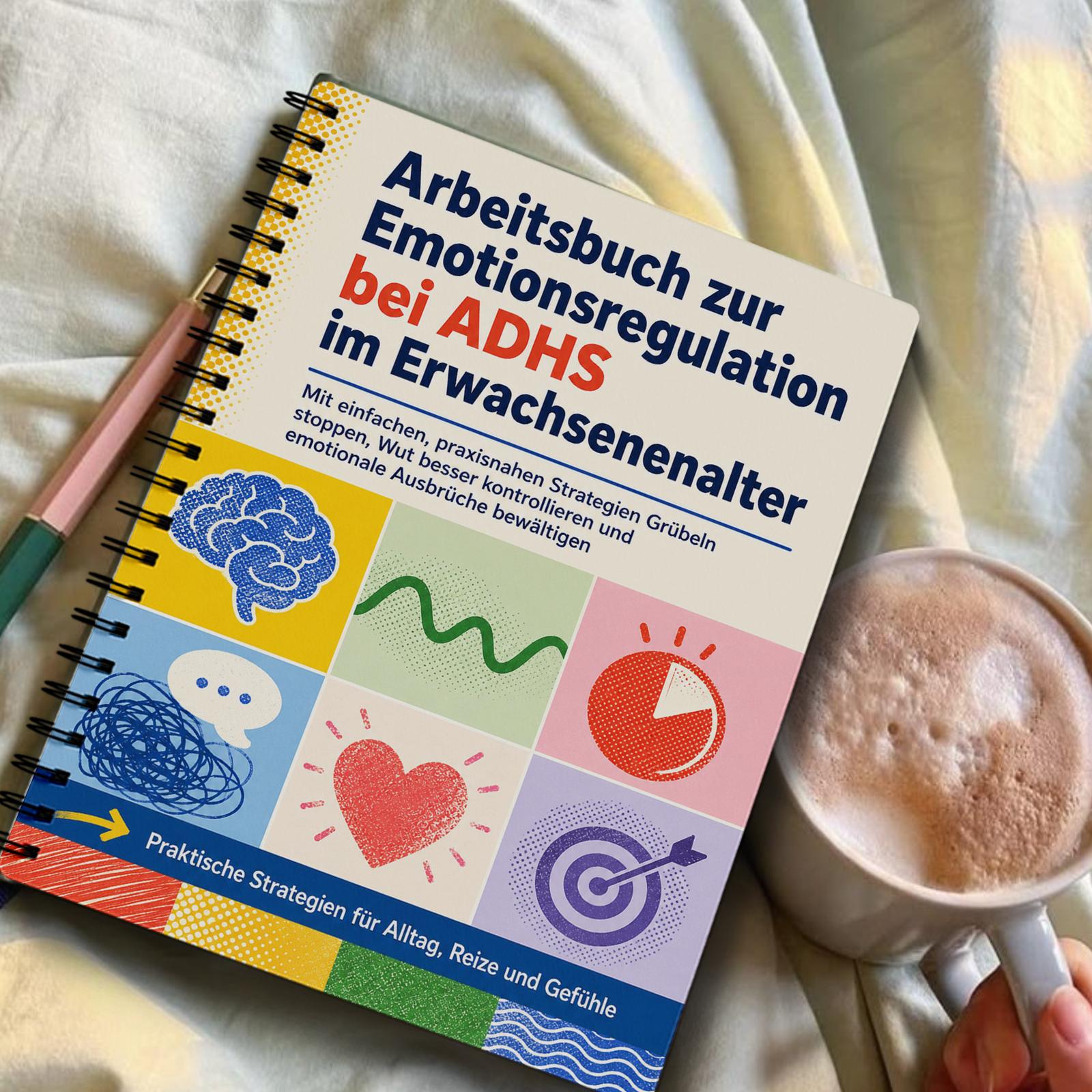 Image of German Version Adhd Emotional Regulation Notebook, Mood Journal For Adults And Teens, Planner With Trigger Worksheets, Thermometer Pages, Mindfulness Exercises, Focus Support And Self-care Prompts