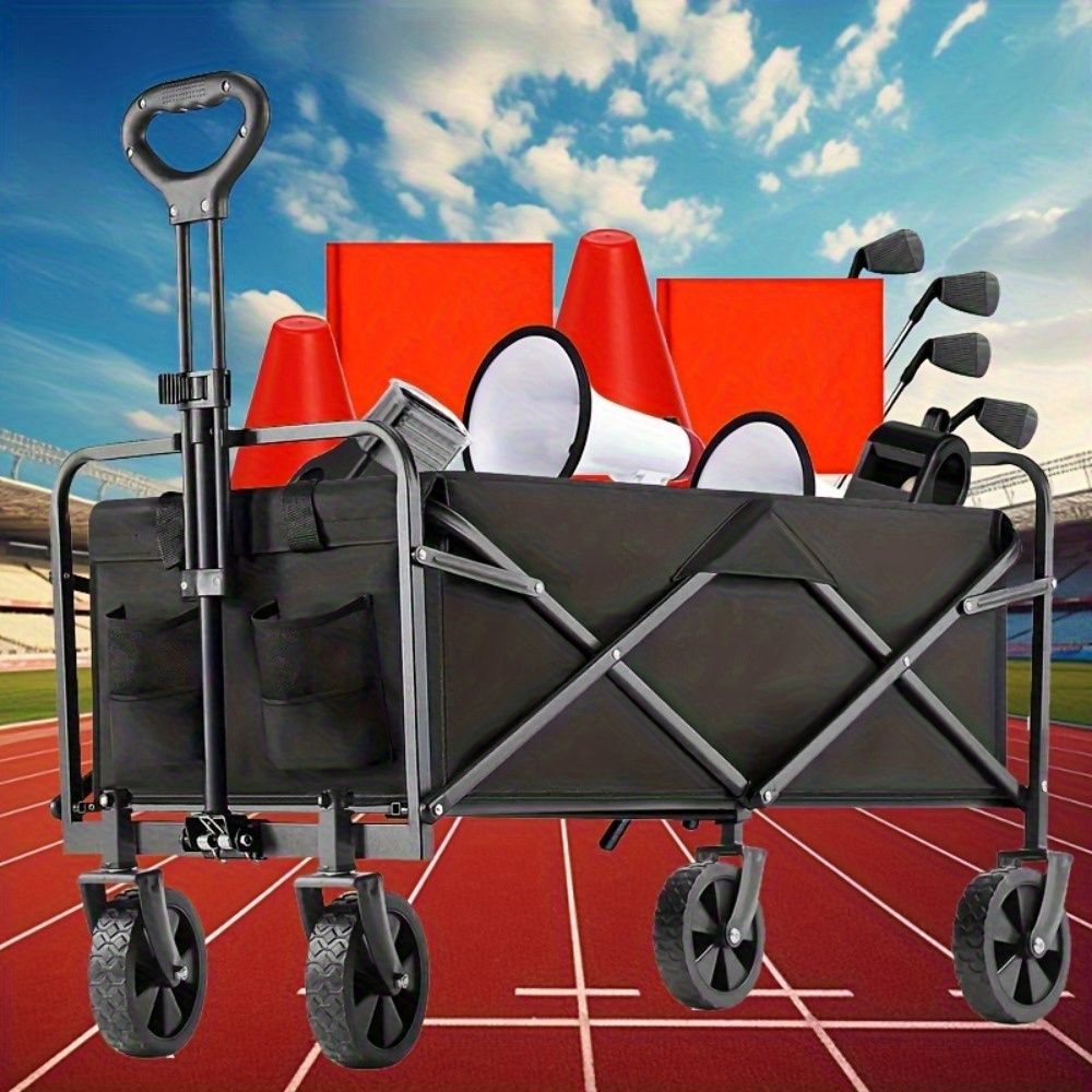 450 330 220lbs capacity heavy duty all terrain folding cart   and 800d oxford fabric foldable multi purpose wagon for camping gardening beach shopping track and field equipment transport vehicle no   wagons carts heavy duty foldable clearance Product details 1