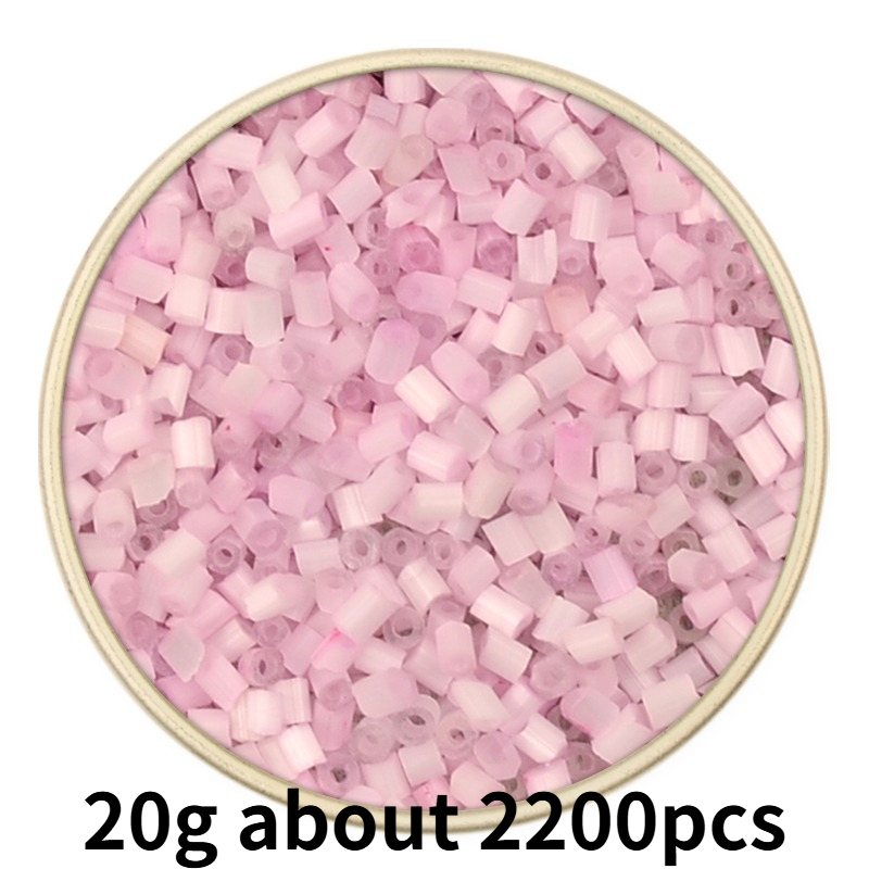 2200pcs 2mm Matte Frosted Mini Glass Tube Beads