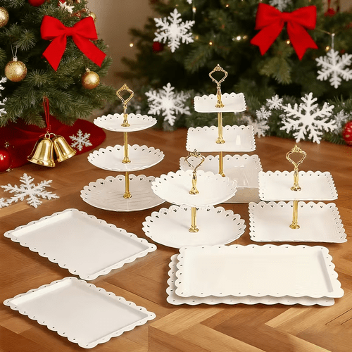 8pcs dessert display stand set 4 three tier cupcake stands 4 trays suitable for weddings birthdays festivals and