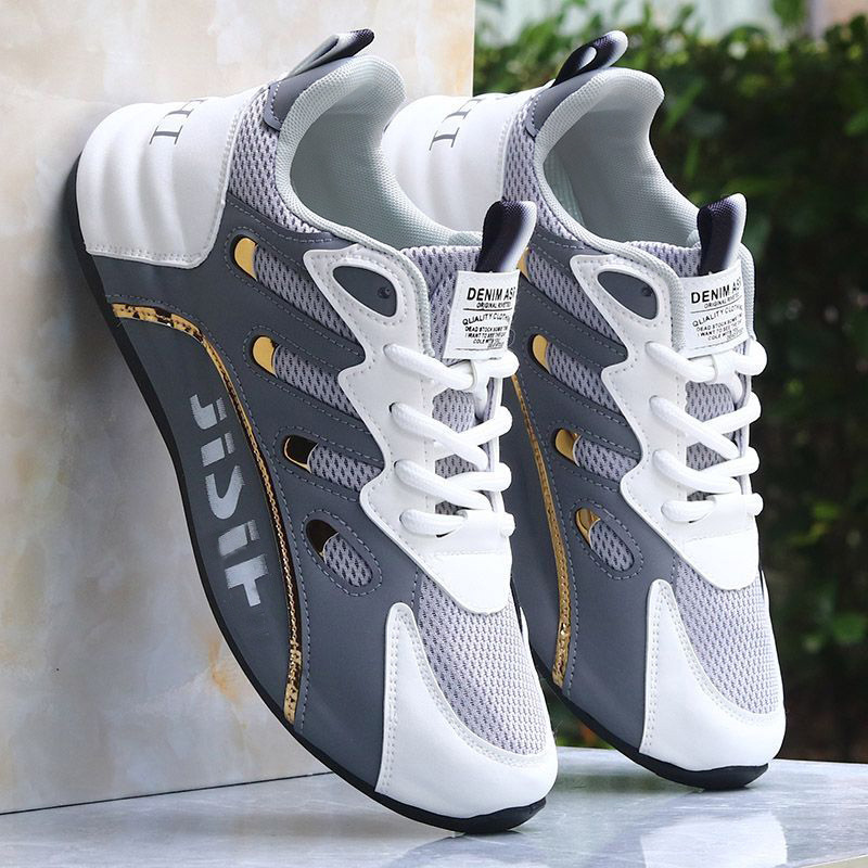 TEMU 1 Pair Men's Low- Shoes - Breathable Pu/ Fabric Upper, For Walking, Running, Travel Casual Wear, Comfy Shoes, Sleek Sporty Design, Modern