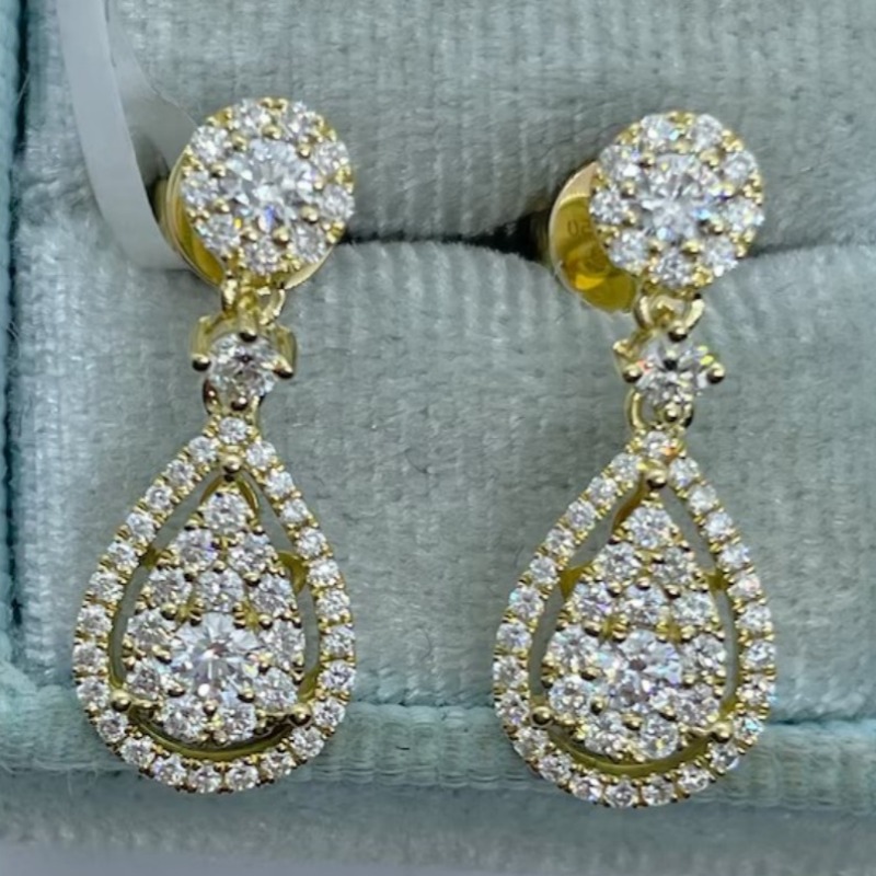 Plated Teardrop Synthetic Zirconia Earrings, Year-Round Wear