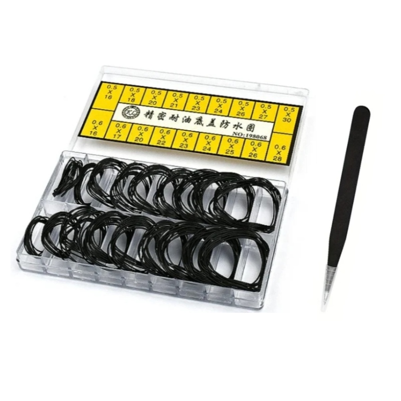 Image of Watch Repair Kit: 18 Sizes Of Waterproof Rubber Gaskets (0.5mm And 0.6mm) - Suitable For Watchmakers, Including Gaskets Of Different Sizes For Watch Cases