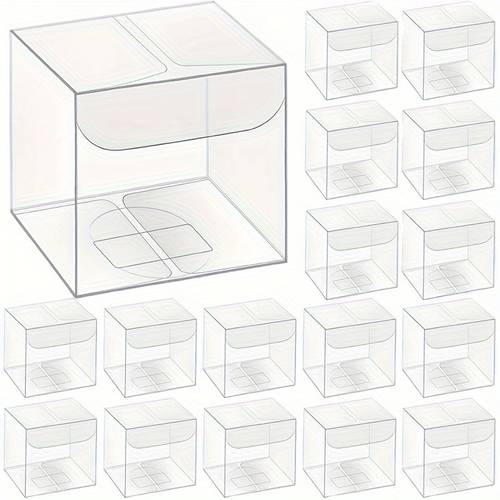 50pcs clear plastic gift boxes 5 08x5 08x5 08 cm transparent packaging boxes for small gifts party decorations christmas thanksgiving weddings small business supplies gift boxes for small gifts decorative gift boxes