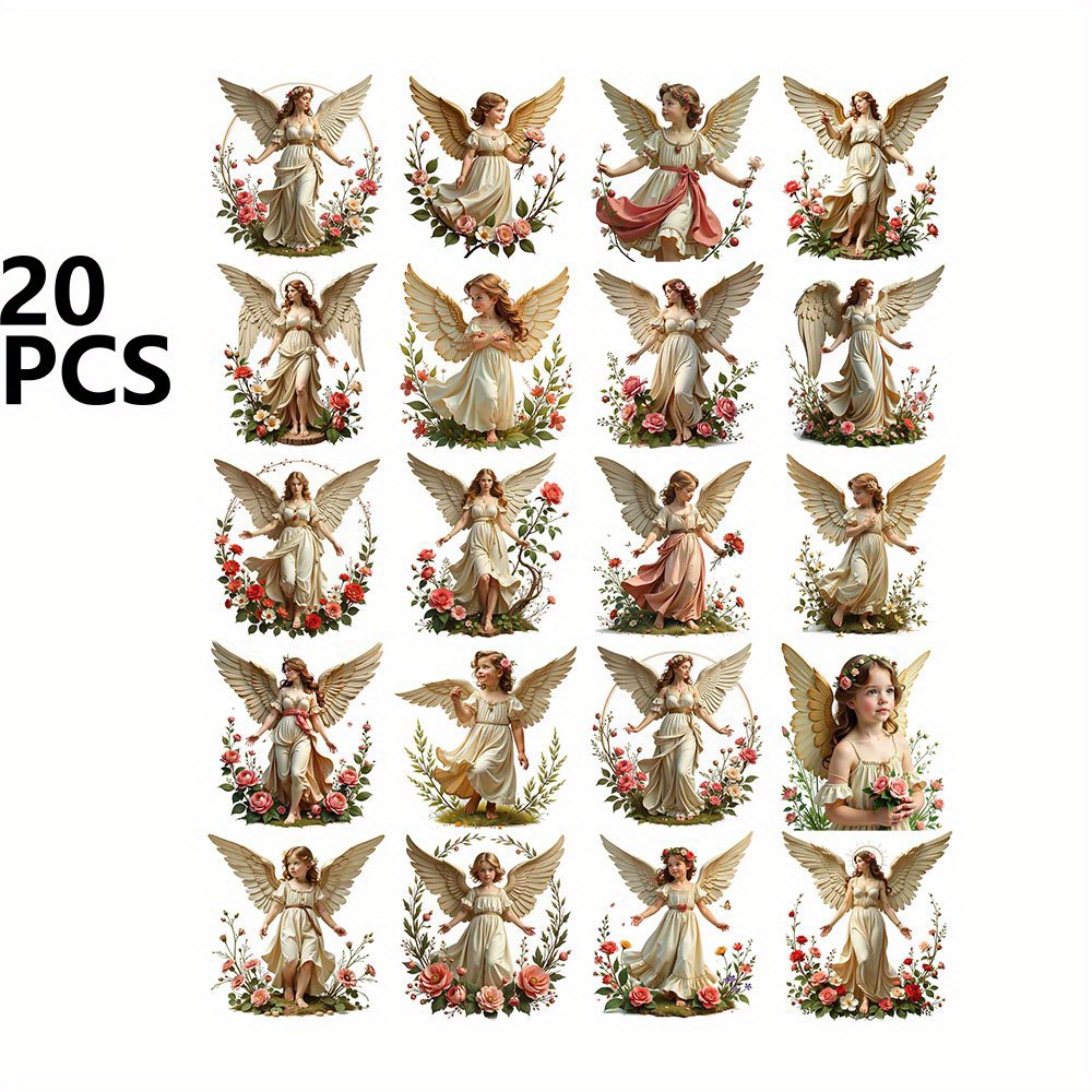 20pcs Retro Stickers Pack For Crafts Projects Scrapbooking Luggage Laptop Notebook Journaling Photo Album Decor Stationery Additions Aesthetic Decoration Decals Valentine's Day Birthday Gift