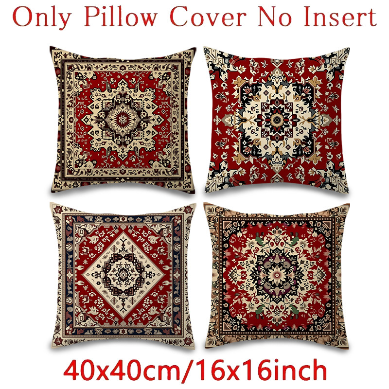 TEMU 4 pièces Housse de Coussin Printemps Été Décoration Cuisine Chambre Canapé Lit Maison Coussin Lombaire Anime Durable Housses de Coussin