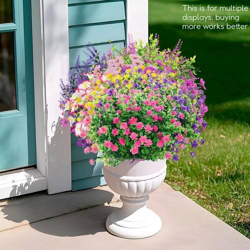 pacote com 26 flores artificiais para - , , de , folhas de eucalipto e outros estilos . flores falsas realistas resistentes aos uv que não desbotam. para festas de casamento, plantas de plástico para jardim, ,