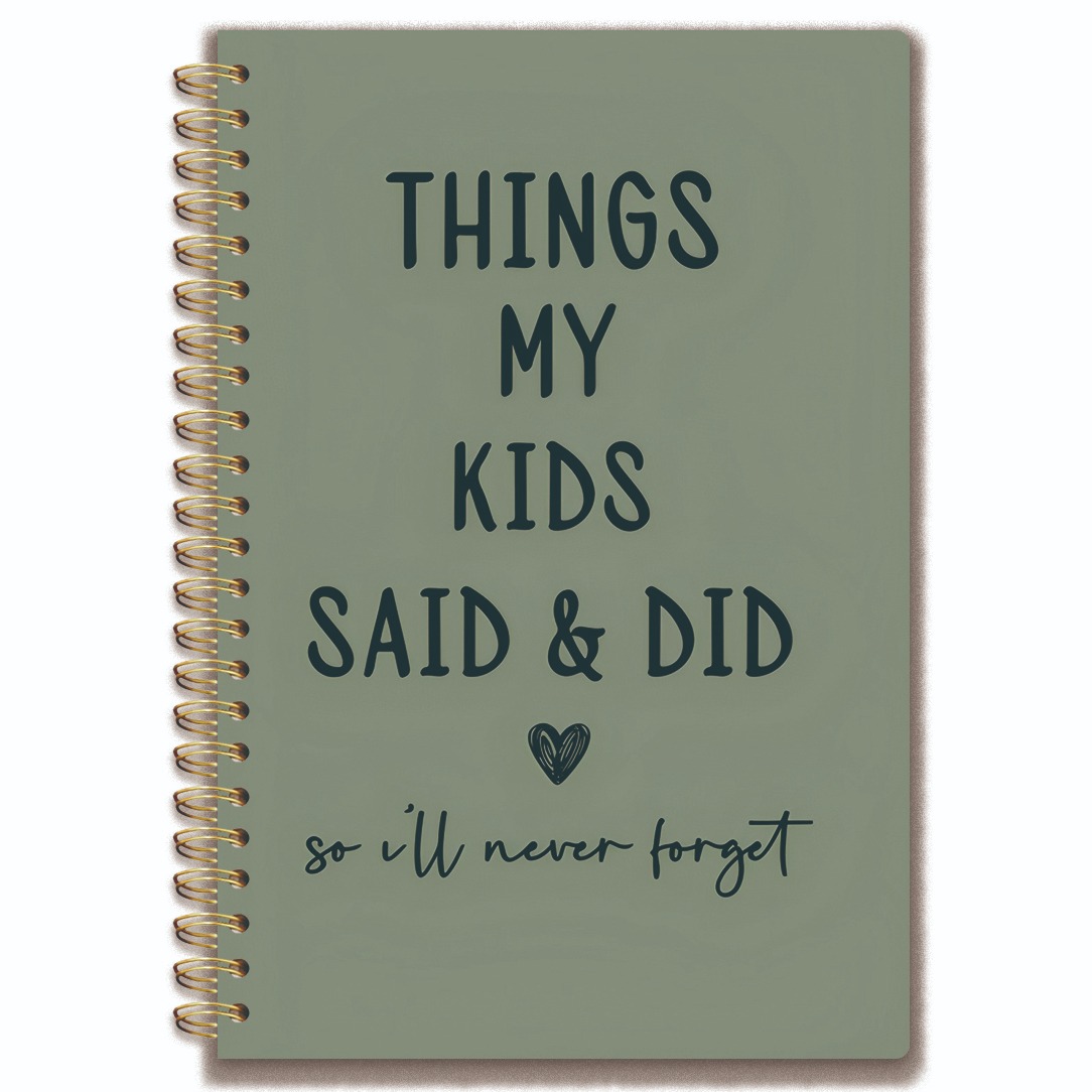 TEMU Parent Fun Quotes Memory Spiral Coil Notebook | A5 Thick Cover Design, Lined Pages, Notes Taking, Gift , 5.5x8.3 Inches, Parent Collection