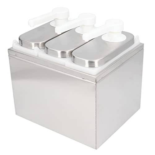 sauce dispenser pump stainless steel squeeze container 1l base kitchen restaurant