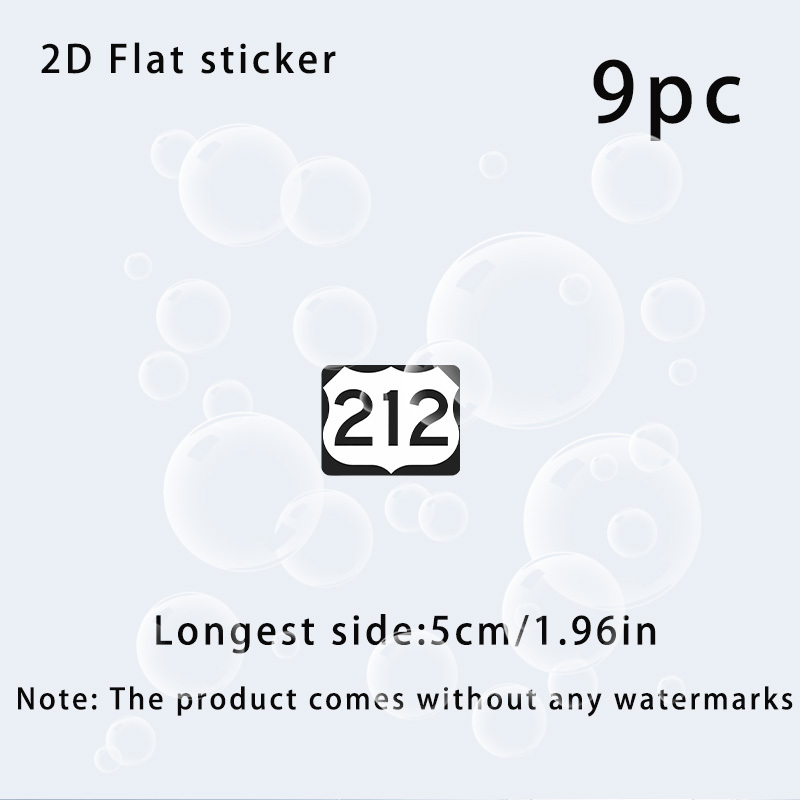 9pcs shield shaped outline with number 212 durable self   car stickers suitable for laptops cars motorcycles water bottles and any    