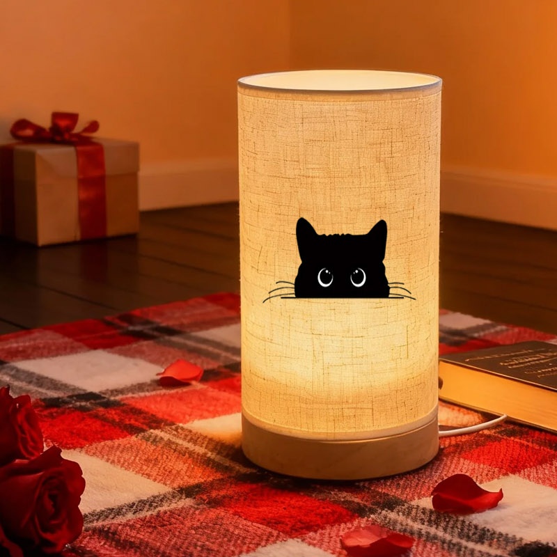 Cute Cat Silhouette Table Lamp for Home & Office Use