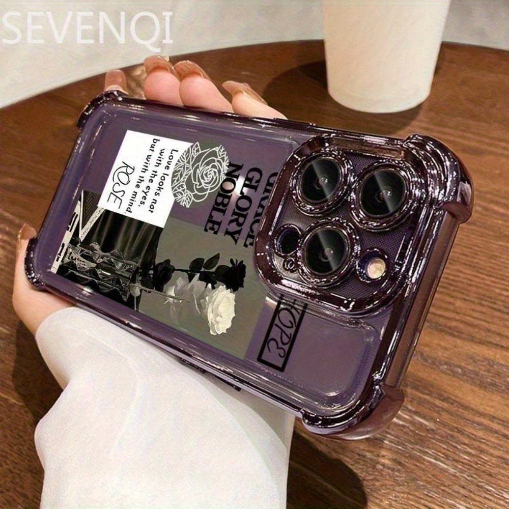 Image of Phone Case: Four-corner Plated Bezel Case, Drop-proof To Protect Your Phone From Collision Damage, For Iphone 11, 12, 13, 14, 15, 16 Plus Pro Xsmax Xs/ X, S22, S23, S24, S25 S23, S24 Fe S25 Sjqnddk