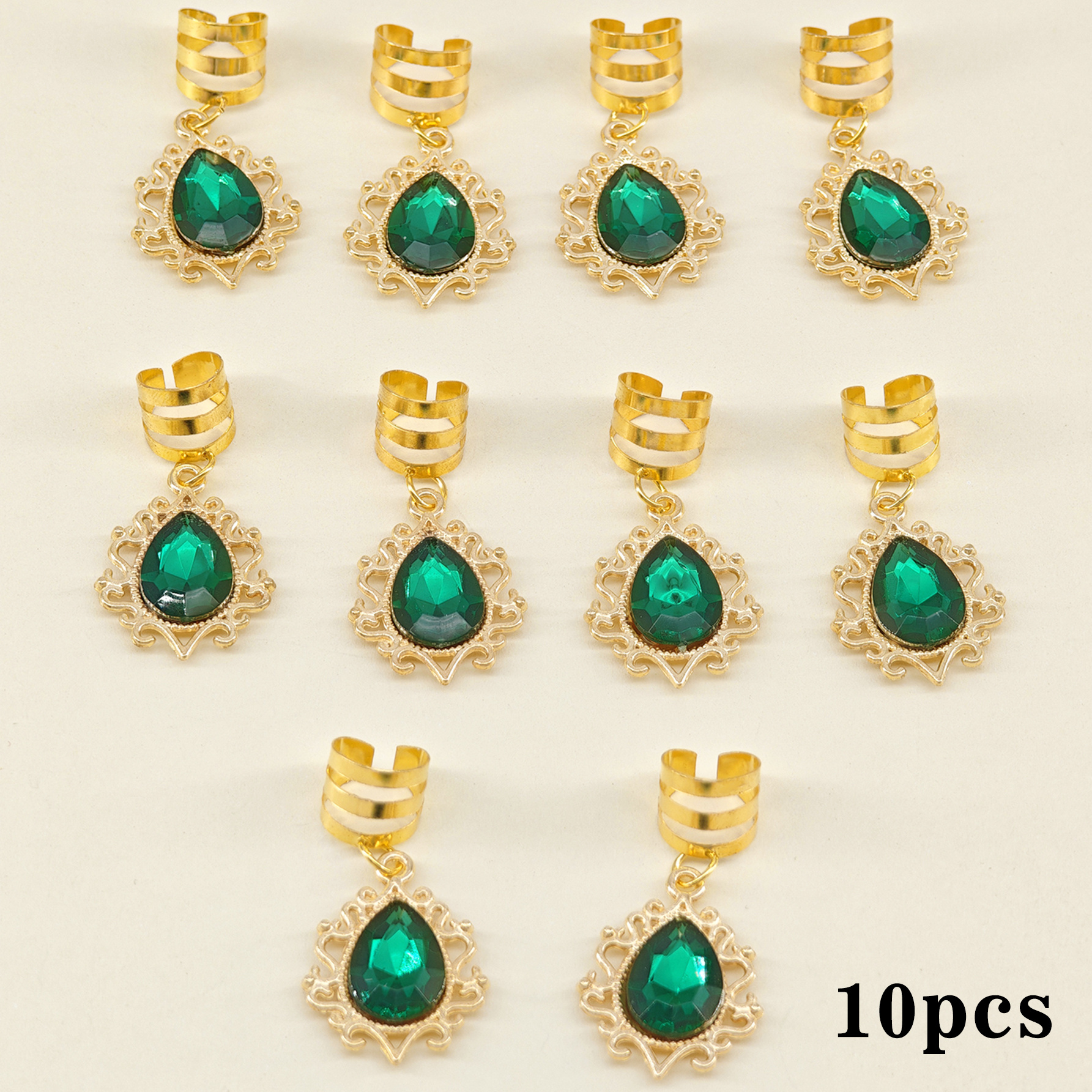 TEMU 10 piezas de colgantes de con multicolor y incrustaciones de diamantes de para mujer, adornos de joyería, decoración de pinzas para el cabello