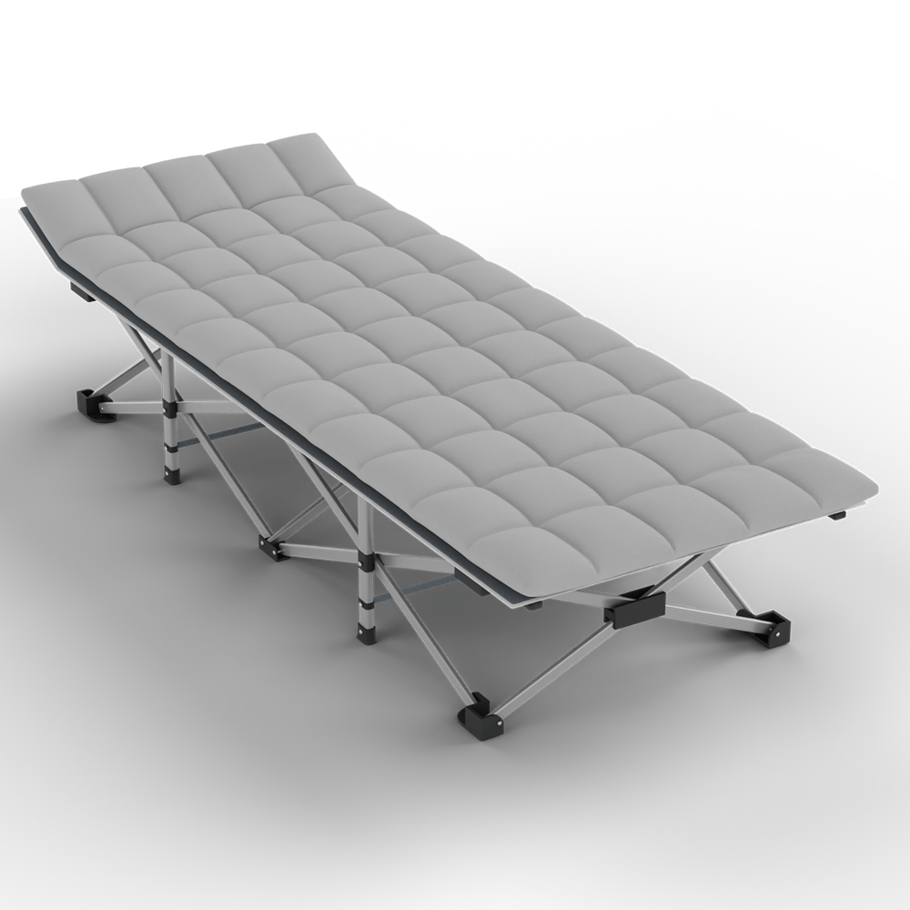 TEMU 190 X 71 X 36cm Folding Camping Bed With Thick Padded Mattress, Heavy Duty Metal Frame Foldable Guest Bed, Portable Single Sleeping Cot With