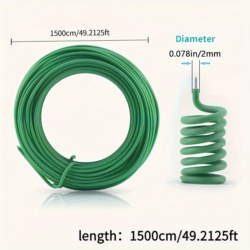 E-shop Flexigarten Pflanzenstützseil aus weichem Metall, 49,21 Ft, flexibles Gewächshaus- und Gartenband, verwendet für Blumen, Sämlinge,