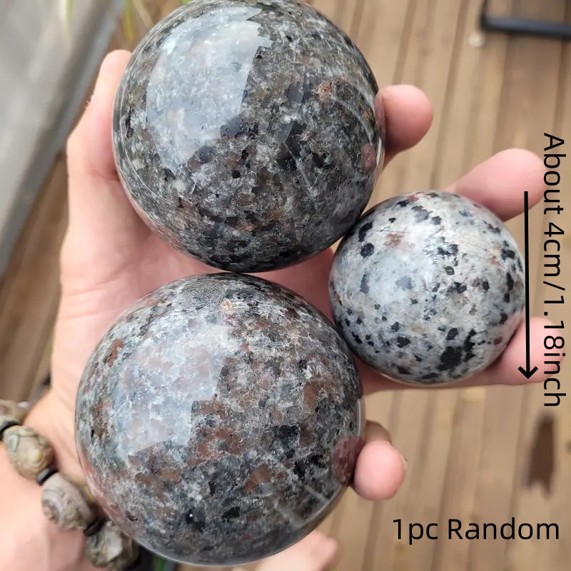 TEMU 1pc Yooperlite Flame Stone Sphere, Random Styles , Perfect For Home And Garden Decor, Ideal Gift For Couples And Romantic Celebrations, Natural